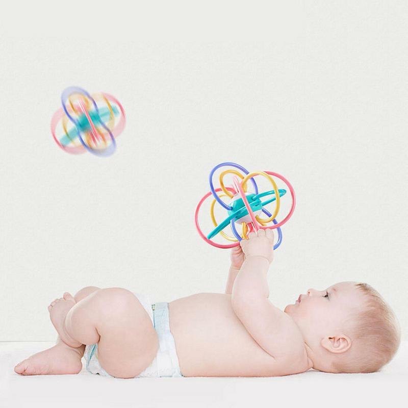 Baby Teether Toys Cute Baby Soft Rattle Shaker Rattle Baby Toys Chew Toys Teething Ball Rattle Teethers Toys Grasping Activities
