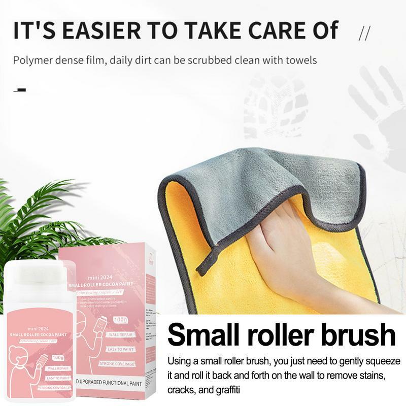 Wall Repair Paste Roller 2-in-1 Portable Wall Repair Rolling Brush Quick Drying Waterproof Small Roller Brushes Safe Latex Paint