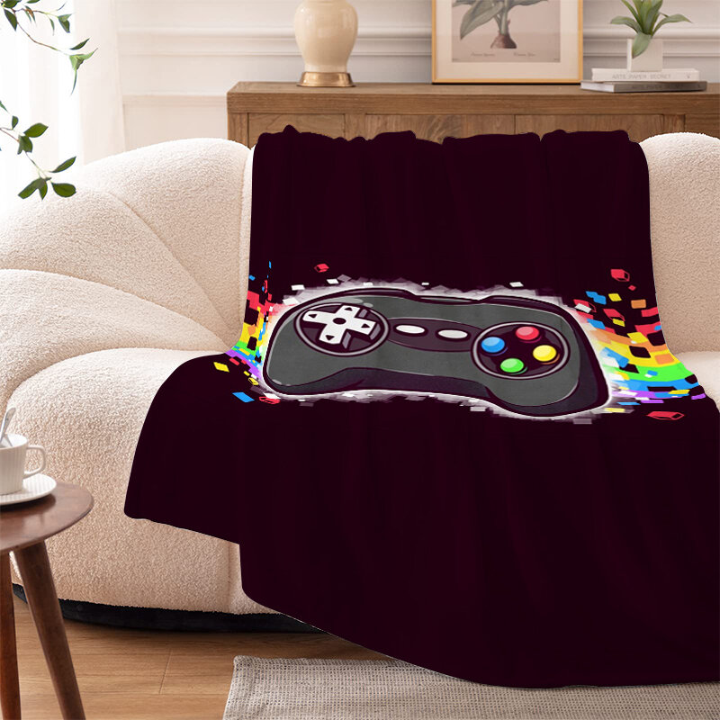 Gamer selimut tempat tidur Sofa musim dingin Microfiber hangat bulu lutut berkemah kustom dekorasi tidur halus selimut lembut ukuran King