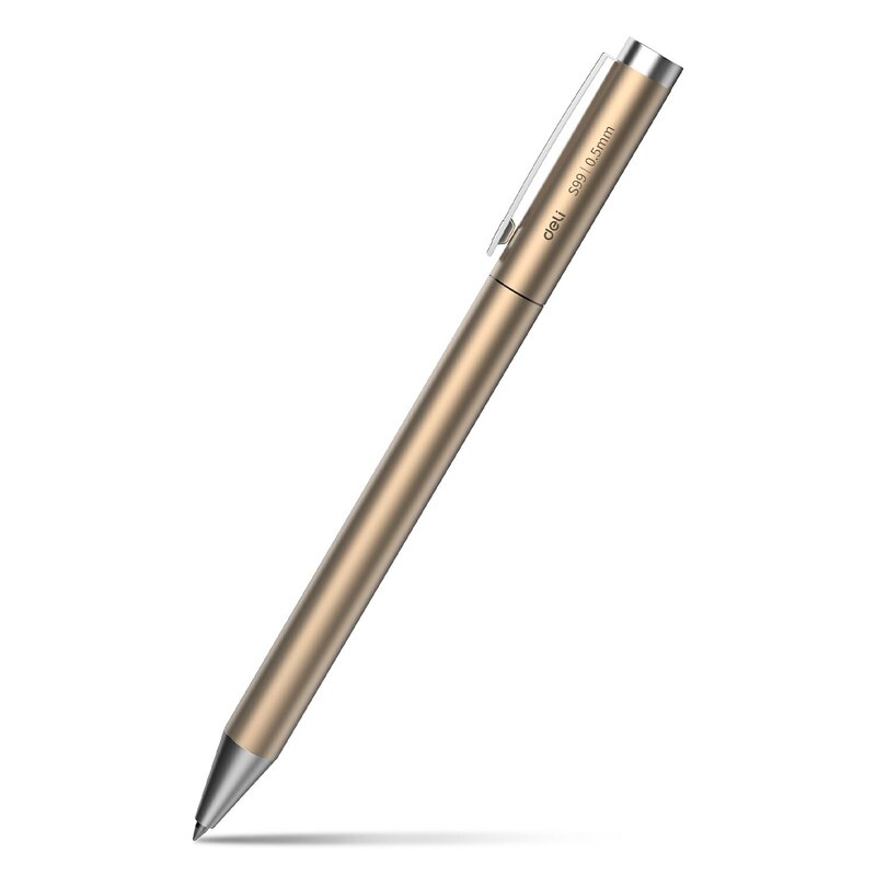 Deli Nusign Metall Zeichen Stift rotierenden Gel Stift glattes Schreiben 0,5mm schwarze Tinte feine Spitze langlebig für Business Office School