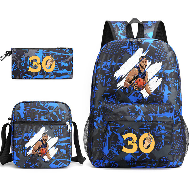 Curry Avatar Print Student School Bag, Mochila Juventude, Lápis Bag, Shoulder Bag, 3 Piece Set