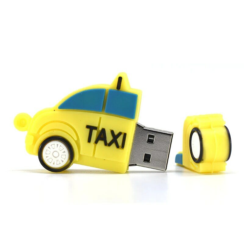 Cartoon Auto Taxi Usb Flash Drive Pendrive Brandweerwagen Memory Stick Racing Auto Pen Drive 4Gb 8Gb 16gb 32Gb 64Gb 128Gb U Stick Gift