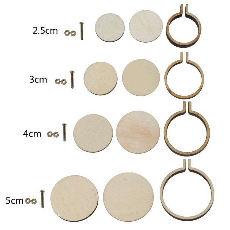 DIY Wooden for Cross Stitch Hoop Mini Ring Embroidery Circle Sewing Frame