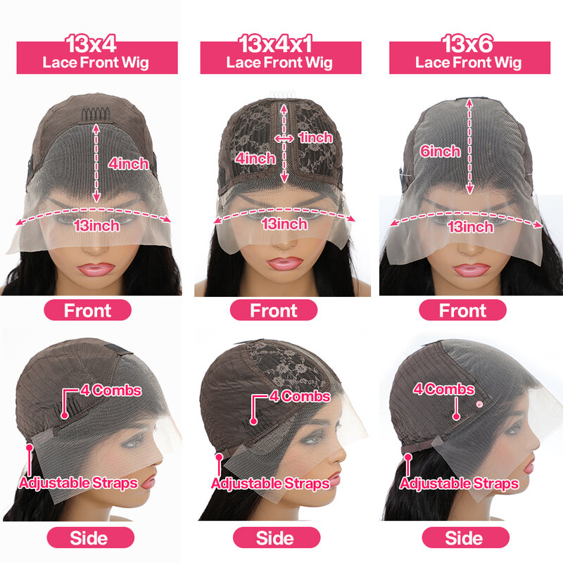 Ying 180% Pink Brown Neapolitan Colored Body Wave 13x6 Transparent Lace Front Wig 13x4 Lace Front Wig  PrePlucked With Baby Hair
