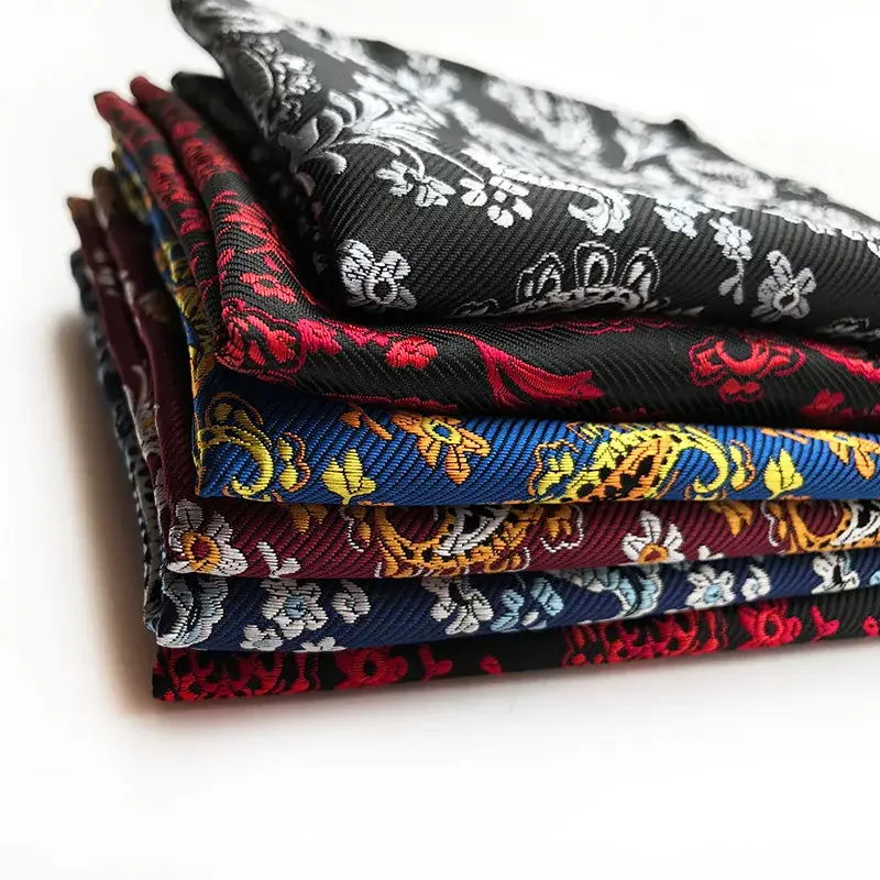 Mouchoir de poche en soie tissé à pois pour homme, 18 styles, motif Floral, décontracté, poche carrée, mariage