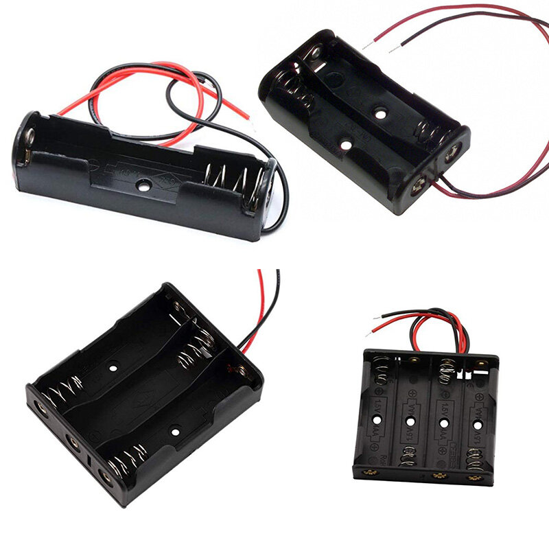 DIY Kunststoff Batterie kasten Aufbewahrung koffer 1 2 3 4 aa Power Bank Koffer Batterie halter Behälter 1x2x3x 4x mit Draht Lea