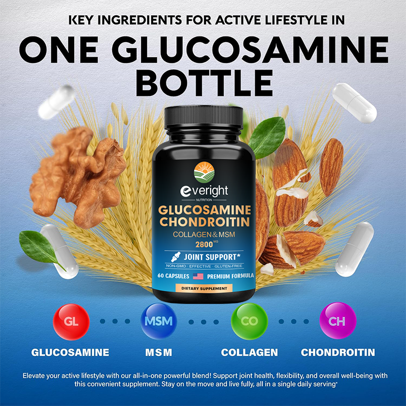 Глюкозамин 1600 мг хондроитин 800 мг капсулы с дополнительной силой поддержка суставов антиоксидантная Иммунная поддержка добавки для взрослых