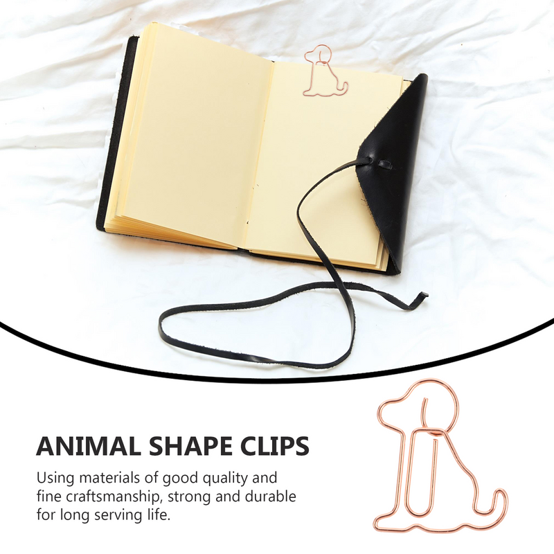 Clipes criativos Bookmark para Material de Escritório, Lovely Dog Shaped Paper Clips