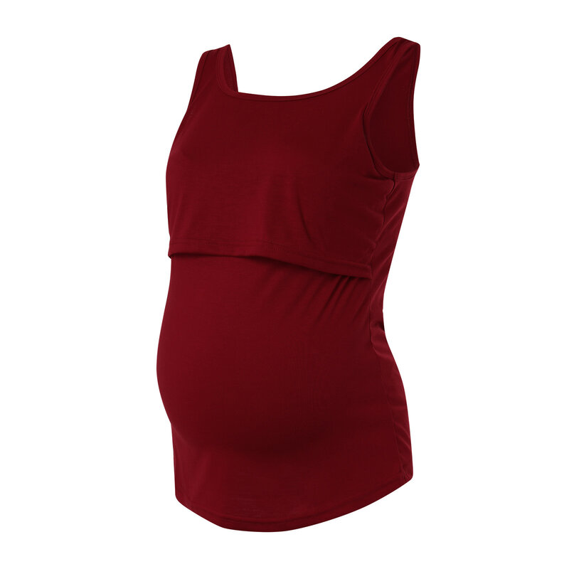 Maternity Vest Pregnant Women Clothes For Breastfeeding Tanks Tops Pregnancy Sleeveless T-shirt Night Casual Maternity Clothing