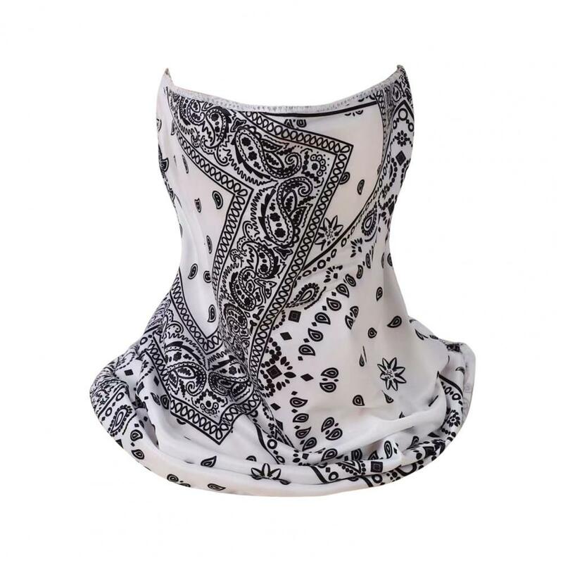 Summer Printing Face Guard Ice Silk Sun Protection Sleeves Ear-Hanging Anti-UV Elastic Neck Cover Arm Cover 얼음으로 목을 보호하다.