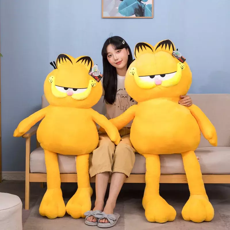 Garfield-Animal en peluche Kawaii pour enfants, gros chat en peluche, sommeil d'accompagnement, cadeau d'anniversaire et de Noël, mignon et doux