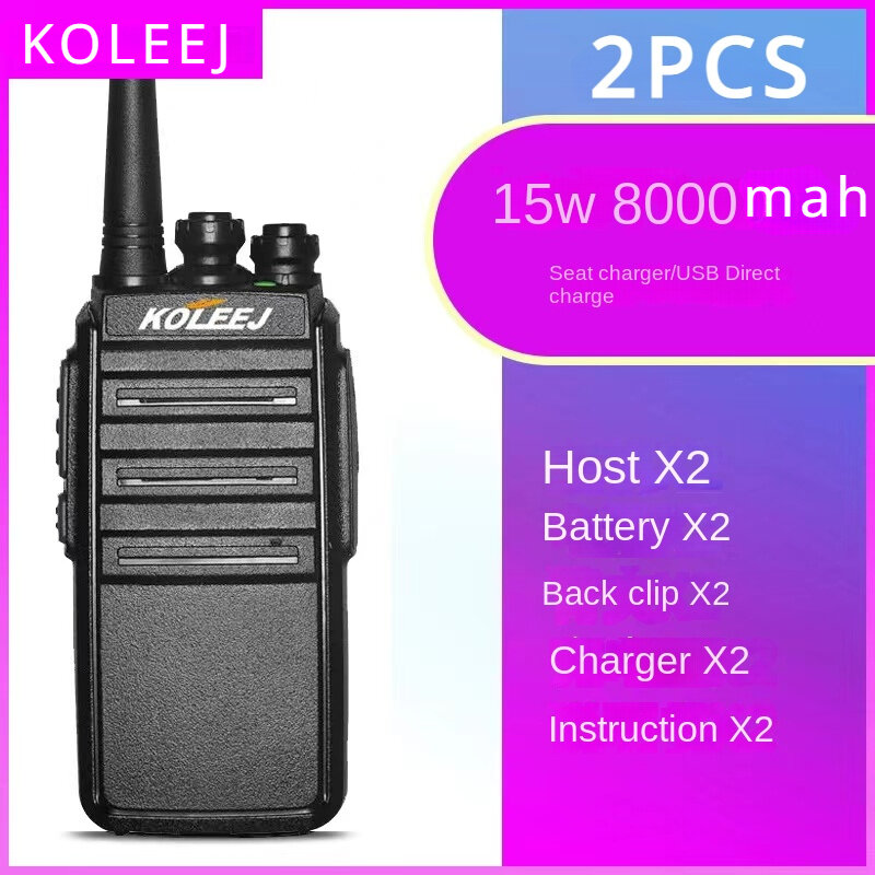 KOLEEJ-T99 Walkie Talkie profissional, rádio, alta potência, 16 canais, civil Handheld, local de trabalho ao ar livre e hotel, 400-470MHz, 2pcs
