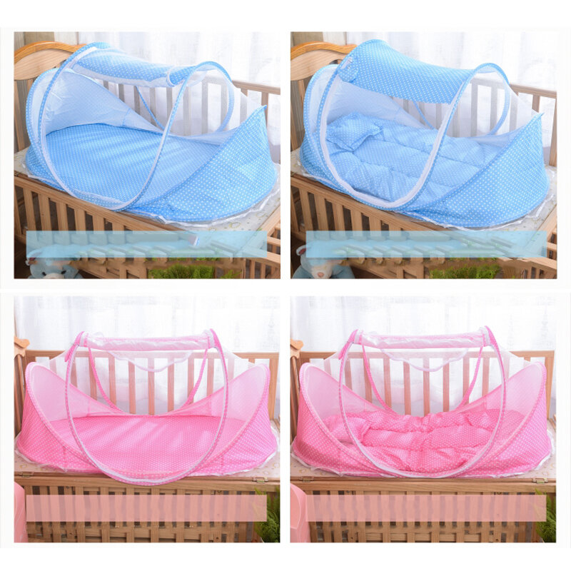 Portátil Cama de Bebê Mosquito Net, Berço, Folding Colchão, Travesseiro Suit, berço recém-nascido, Mesh Tent, cama do bebê