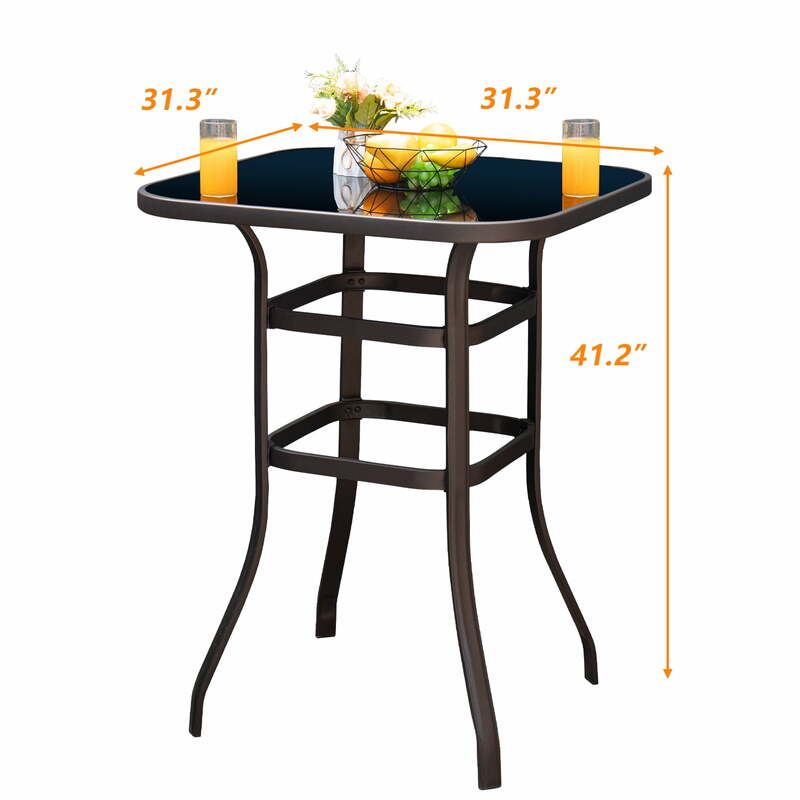Patio Bar Height Table for Bistro Pub Kitchen Tall Dining Cocktail Table