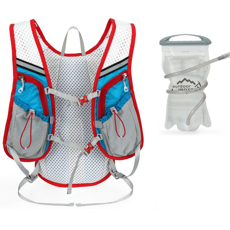 Inoxto-mochila de 8 litros ultra-leve, correndo, maratona, mochila de bolsa de água de bicicleta, com saco de água de 1.5 litros