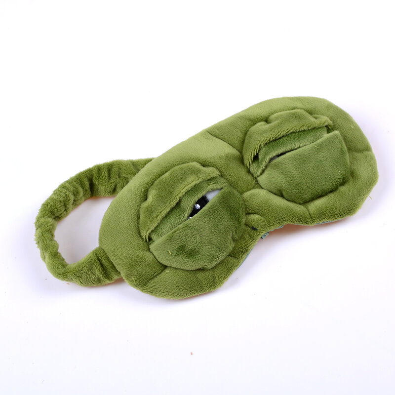 Máscara para dormir de rana 3D, cubierta de Ojos de felpa, dibujos animados, regalo de relajación, parches bonitos para ojos, 1 unidad