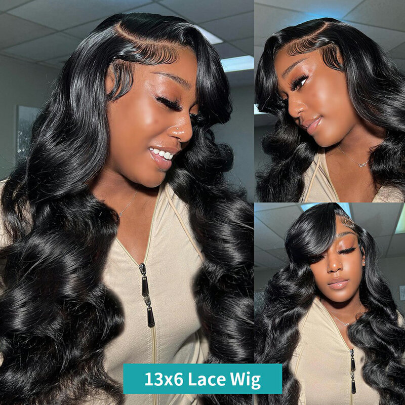 Wig tanpa lem baru 30 32 inci rambut manusia Wig gelombang tubuh 180% Wig depan renda transparan 13x4 13x6 HD Wig penutupan renda 4x4
