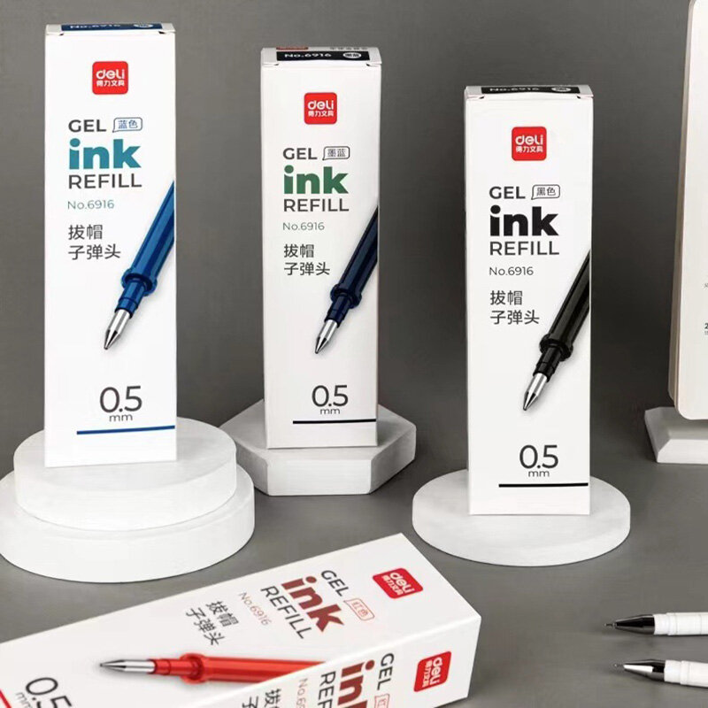 Deli 20 Stks/partij Gel Pen Bijvullen 0.5Mm Inkt Zwart Rood Blauw Navult Het Schrijven Van Handtekening Schoolbenodigdheden Pen Core Gift