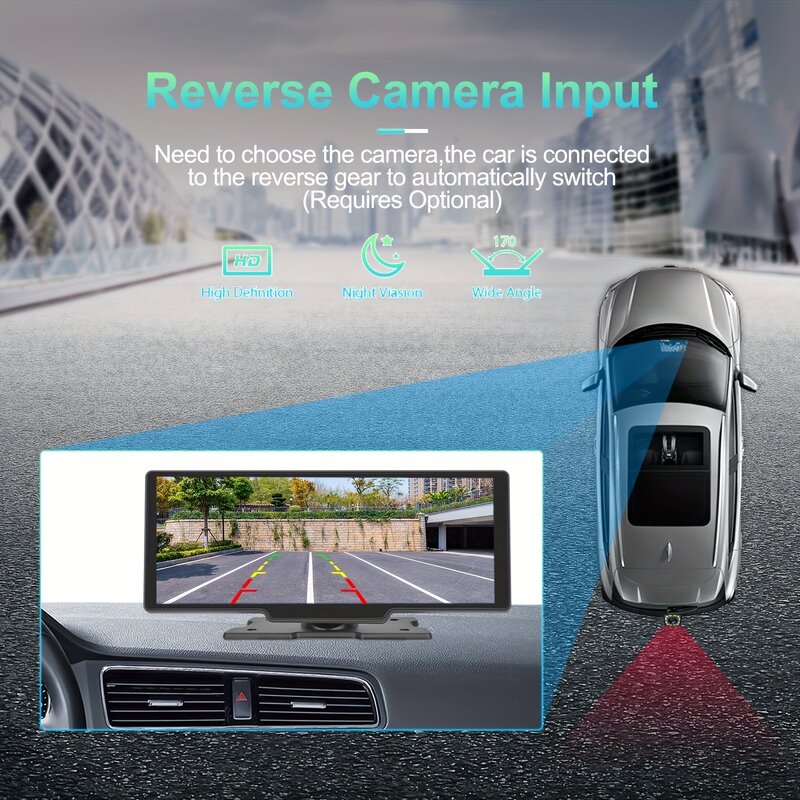 차량용 스마트 스크린 디스플레이, 안드로이드 자동차 및 IOS용, 음성 제어, 듀얼 카메라 및 USB, 휴대용 모니터"