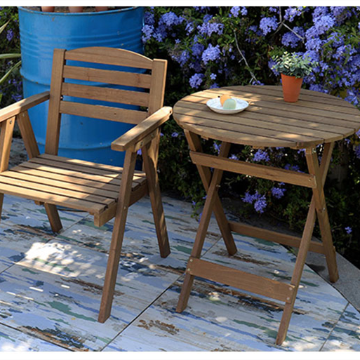 Balcone mobili da giardino per esterni struttura in metallo tavolino pieghevole e sedia set da giardino in legno per patio
