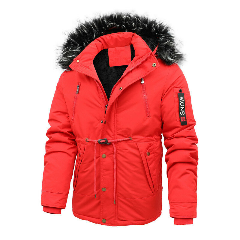 Jaqueta de inverno dos homens parkas engrossar casaco quente dos homens gola cor sólida casual parka moda nova streetwear oversize 4xl