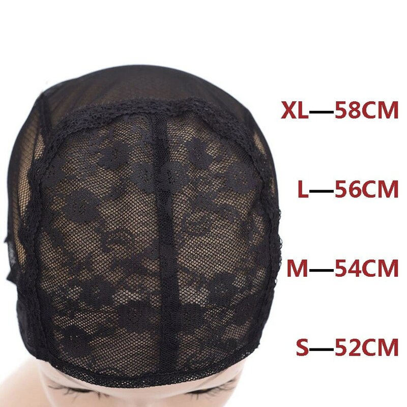 Alileader 1Pcs Lace Wig Cap For Making Wigs With Adjustable Straps Waving Cap Elastic Band For Wigs Stretchable Double Lace Nets