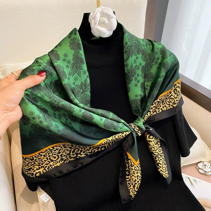 Женский шелковый шарф 90*90 см, квадратный фирменный деловой платок для официанток, для стюардесс