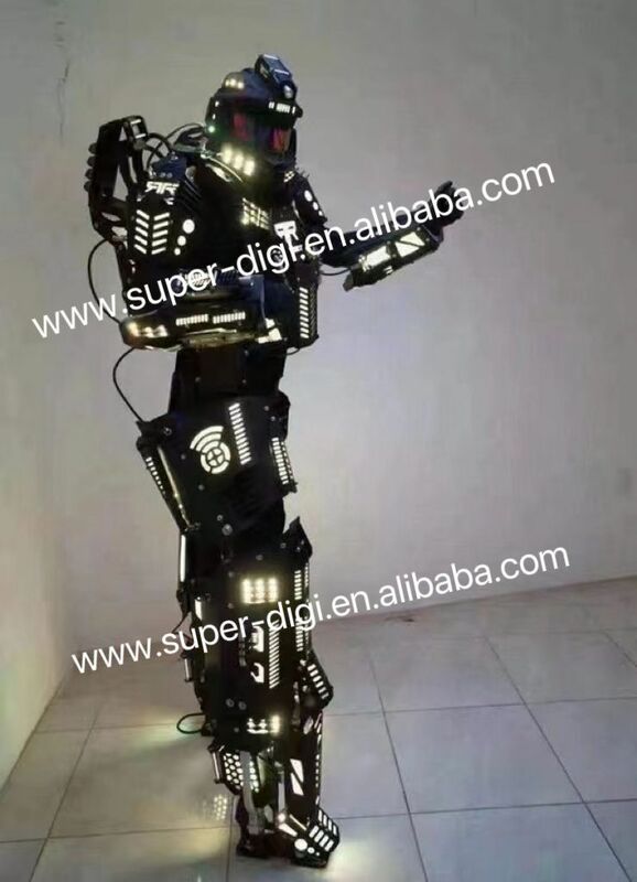 Disfraz de Robot Led, ropa de rendimiento de plástico, incluye zancos, andador, Robots, Kryoman