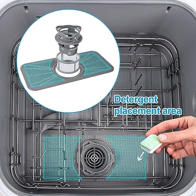 Mesin cuci piring meja portabel 2023, mesin cuci piring Mini ringkas IAGREEA dengan 7 program cuci, injeksi air otomatis, anti-bocor