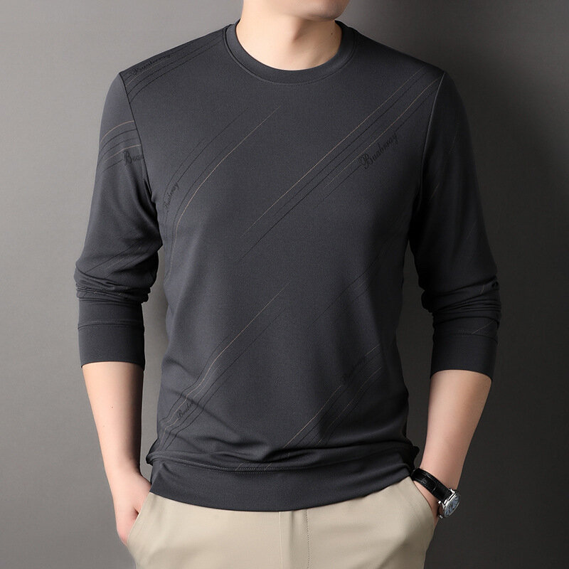 Koreańska moda nowe męskie bluzy z kapturem dojeżdżają do pracy męskie topy wiosenno-jesienne ubrania biurowe z kapturem z okrągłym dekoltem swetry Slim