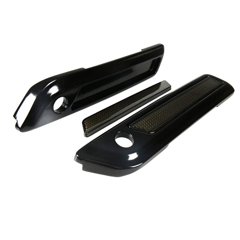 Black Saddlebag Outer Lid Hinge Latch Covers for Touring Electra Road Street Glide