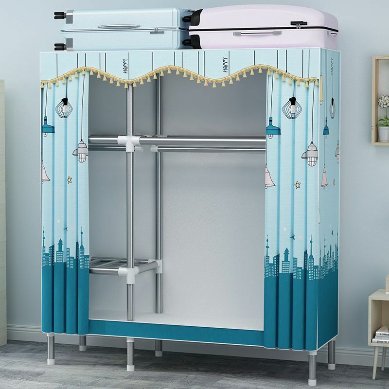 Foldable Simple Fabric Wardrobes Household Bedroom Steel Frame Storage Cabinets Wardrobe Rental Room Sturdy and Durable Cabinet