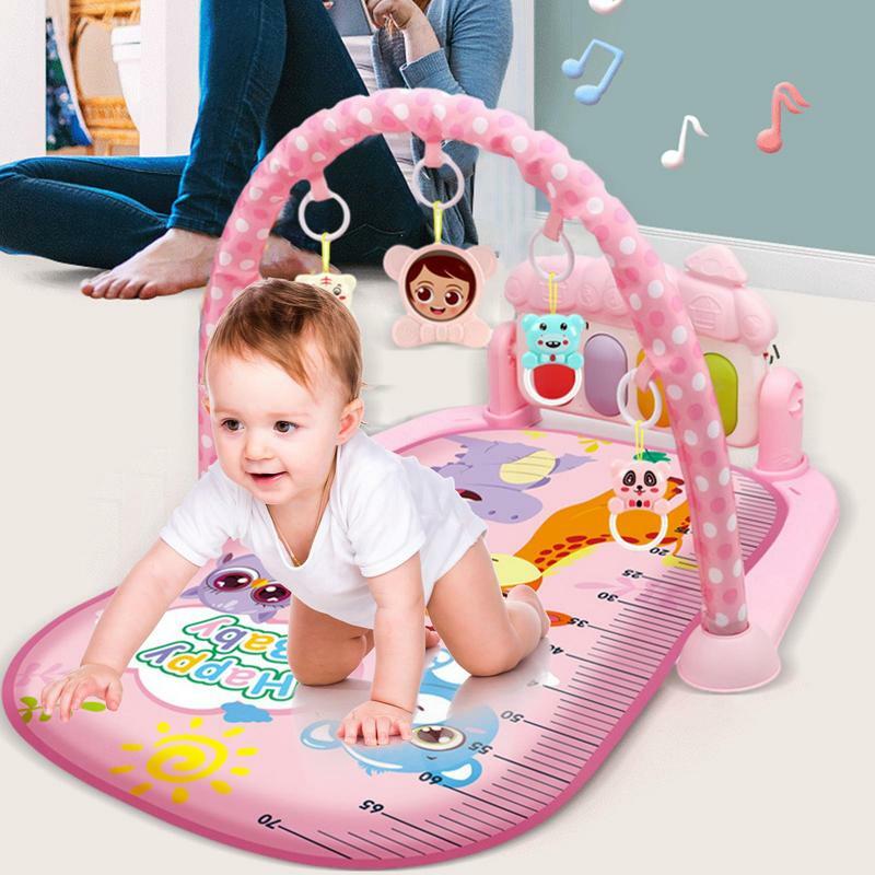 Mainan anak, matras Gym Aktivitas Anak baru lahir 0-12 bulan karpet perkembangan lembut mainan musik sensor anak Pedal Piano mainan bayi