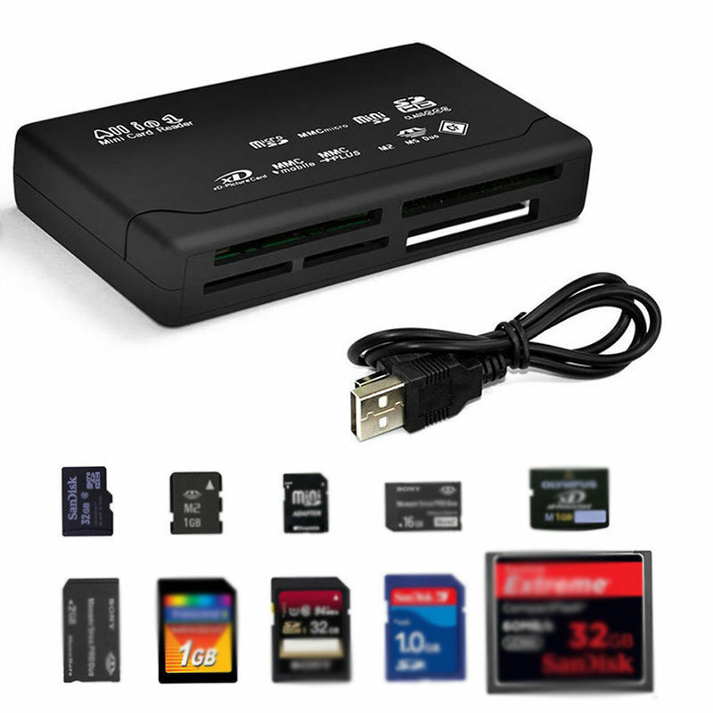 Adaptor Kartu USB 2.0 Pembaca Kartu Memori SD TF CF XD MS MMC Pembaca Kartu Memori Mendukung Casement 98/ 98SE/ME