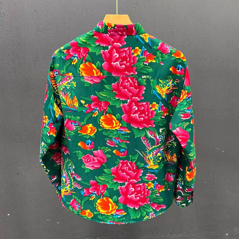 2024 Spring Long Sleeve Shirts & Blouses Female Vintage Floral Blusas Para Mujer Casual Outwear Women's Summer Blouse