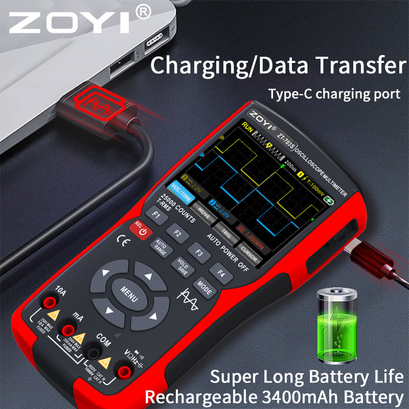 Multi-Instrument Dual-Channel Oscilloscoop ZT-703S Multifunctionele Multimeter Signaalgenerator Drie-In-Een Hoge Precisie