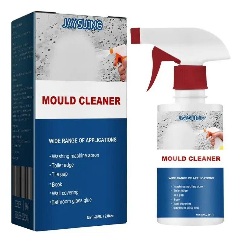 Mold Cleaning Spray para Banheiro e Cozinha, Removedor De Moldes De Parede, Remoção Eficaz Do Mildew, 60ml