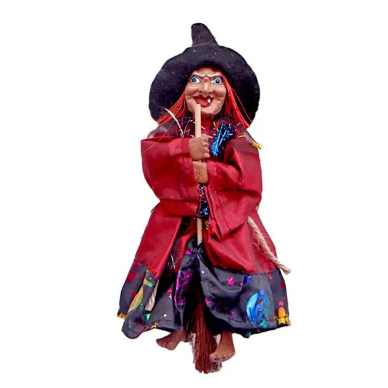 Boa bruxa ornamento longa vida útil atraente pendurado ornamento halloween bruxa estatueta pendurado decoração