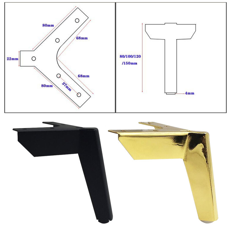 金属製家具脚,取り付けが簡単,耐久性のある交換用アクセサリー,4個