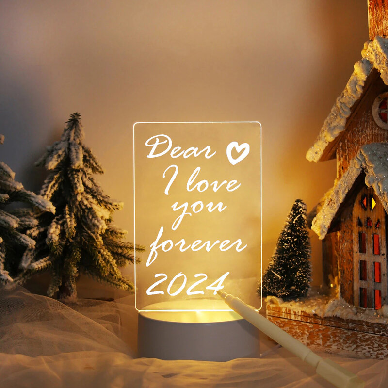 Bacheca luce notturna fai da te creativo Led USB messaggio luce natalizia con penna regalo per bambini fidanzata decorazione della casa lampada da notte