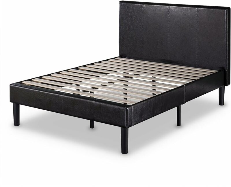 Zinus Gerard faux leather upholstered platform bed frame/mattress base/wooden strip support/Easy assembly