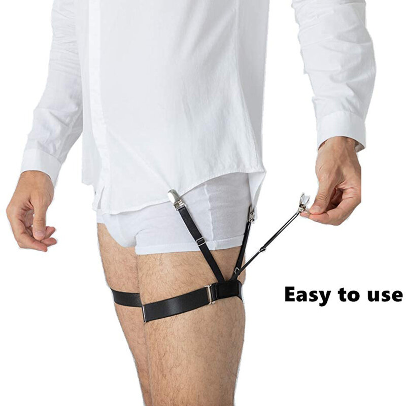 Подвязки для рубашки для мужчин, регулируемые эластичные ремни с держателем для рубашек, Нескользящие подтяжки для рубашек