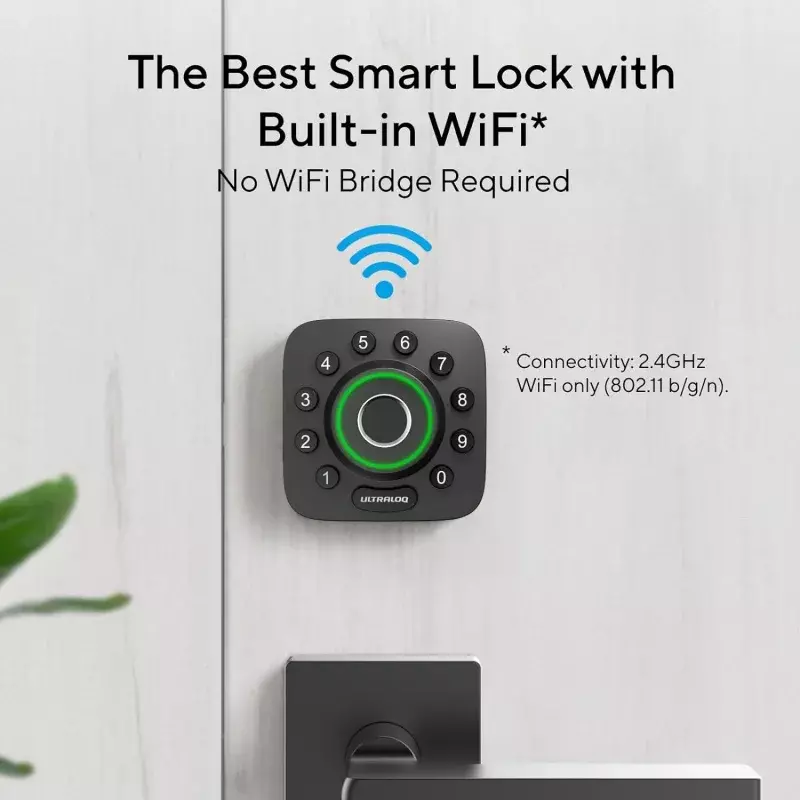 Ultraloq-U-Bolt Pro Sensor de porta sem fio, entrada sem chave, built-in, identificação de impressão digital, aplicativo remoto, 8-em-1