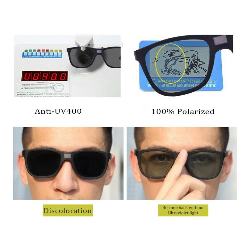 Zhiyi-男性用偏光サングラス,コンピューターチップ付き0.1秒偏光レンズ