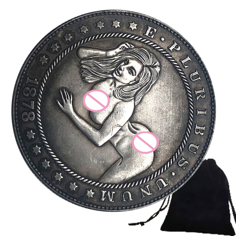 Романтичная монета «Я тебя люблю» на один доллар, искусственная парная монета, карманная монета для ночного клуба, памятная монета на удачу + подарочная сумка