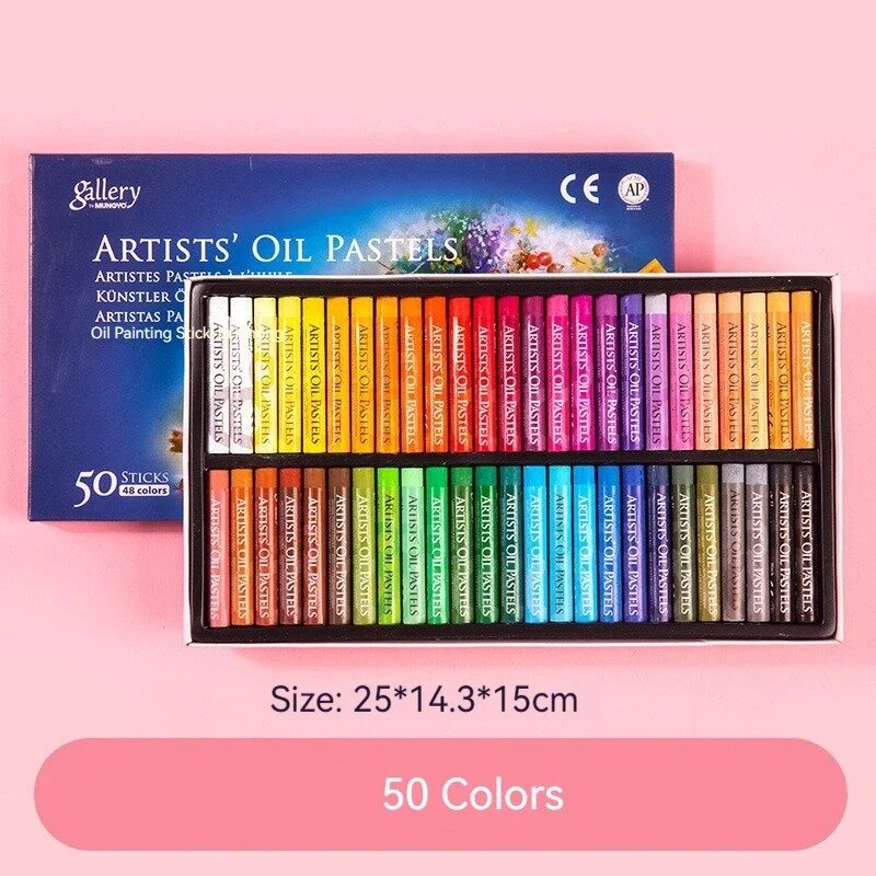 Artista Soft Oil Pastel Set, Desenho de Pintura Profissional, Graffiti Art Crayon, Varas laváveis não-tóxicos, A25, 50 cores