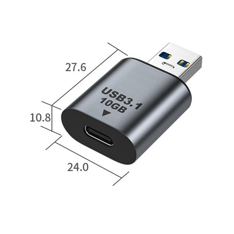 Konverter USB 3.1 ke USB 3.1/tipe C, 1/2 buah konektor Transfer 10G USB 3.1 Gen 2 pengisian Data kecepatan tinggi dan adaptor Mini pria wanita