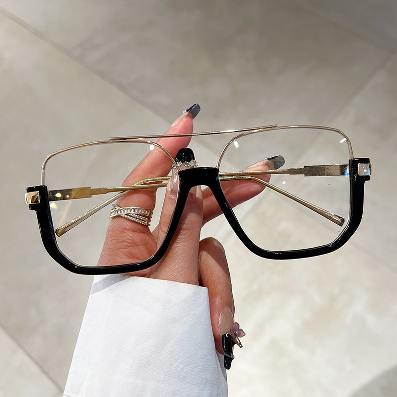 Kammpt แว่นตากันแดดวินเทจขนาดใหญ่ผู้ชายแฟชั่นผู้หญิงแว่นตาสี่เหลี่ยมอินเทรนด์ INS การออกแบบแบรนด์ยอดนิยม UV400แว่นตากันแดด
