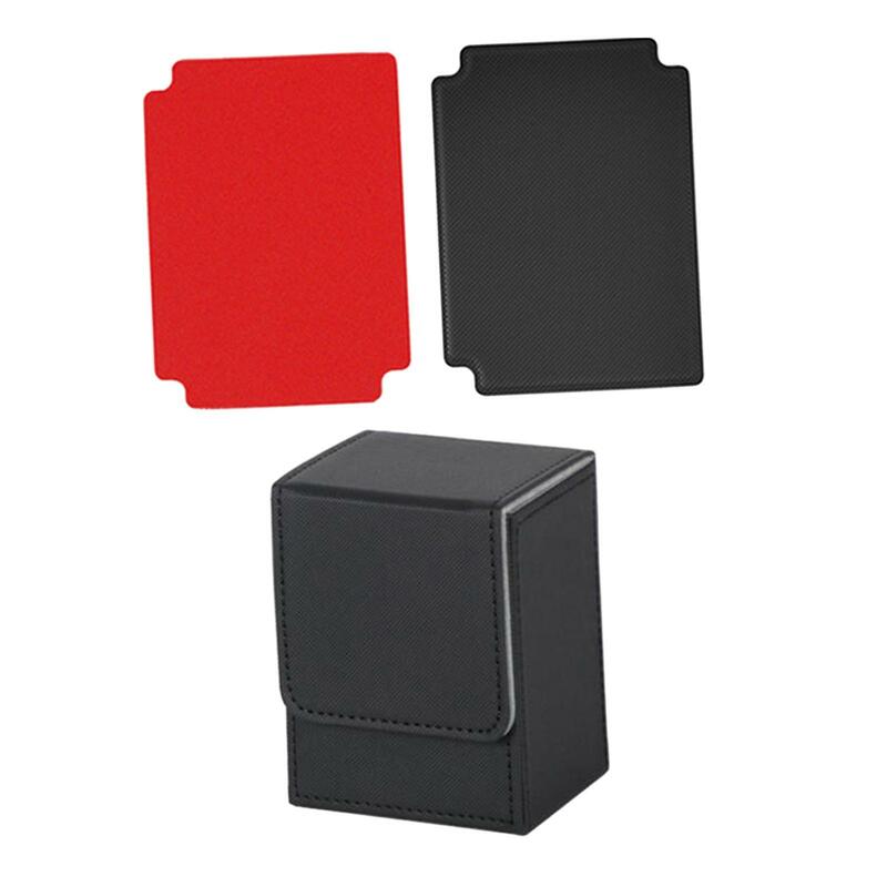 Card Deck Case Fits 100+ Sleeved Cards Waterproof Stylish Soft Microfiber Lining Multipurpose Accessory 3.1x3x4inch PU Leather