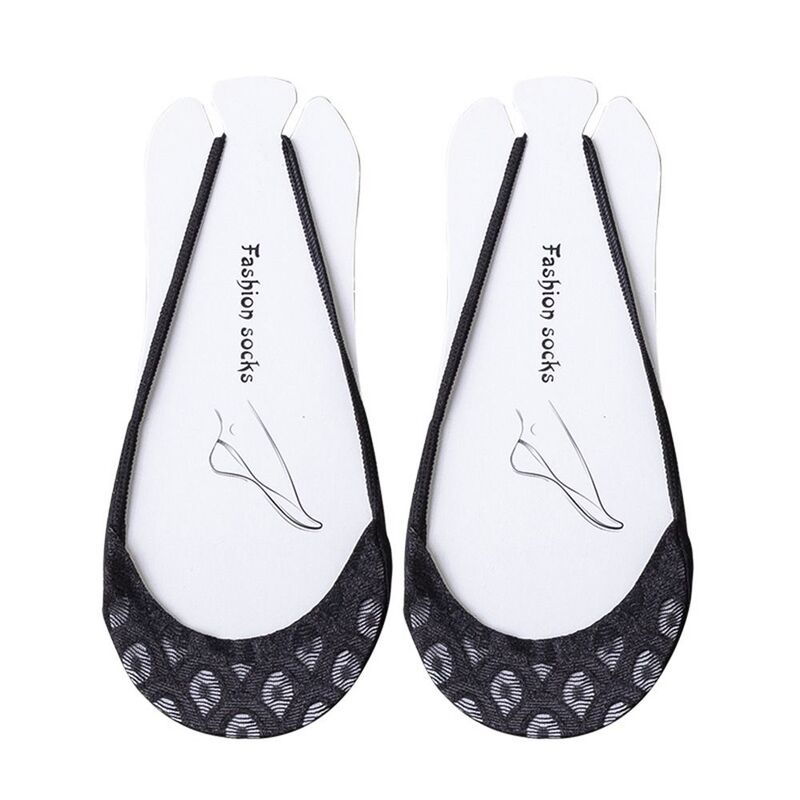 Invisible Half-Palm Boat Socks Women Summer Thin Shallow Mouth Suspender Socks Silicone Non-Slip for High Heels Shoes